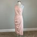 Betsy & Adam Women's Cocktail Dress Size 8 Pink One Shoulder Cut Out Midi Sheath