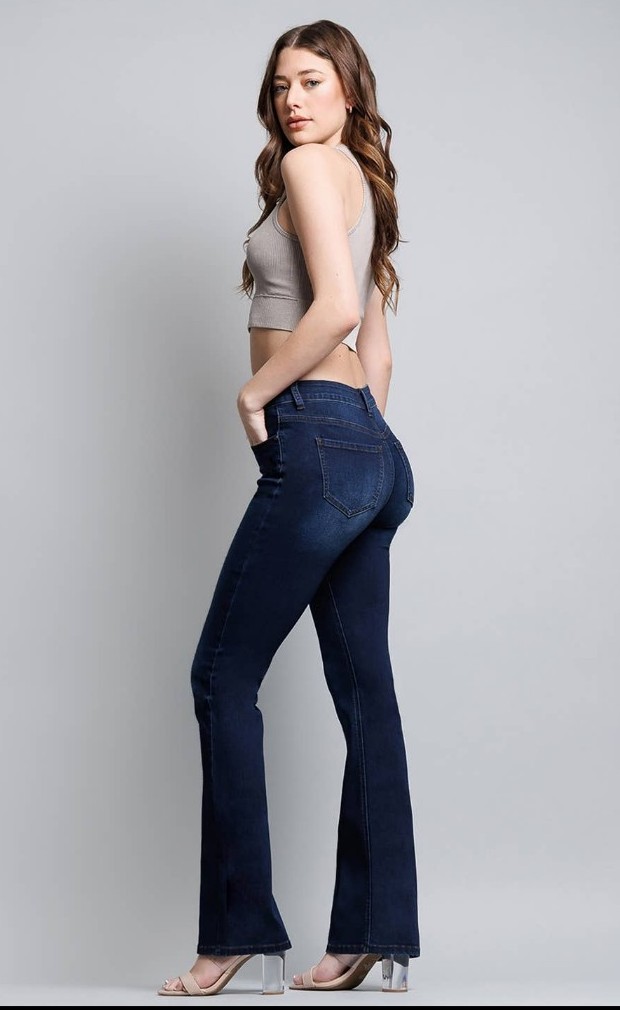 High rise boot cut jeans