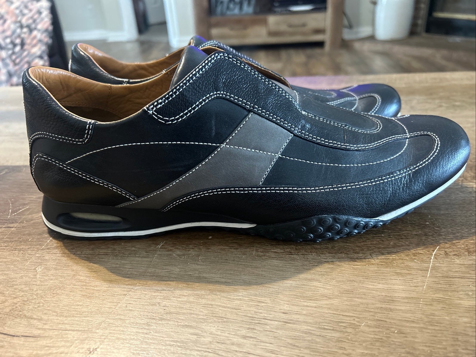 Cole Hahn Air Granada Air bubble Mens Leather Driving Shoes size 12 black