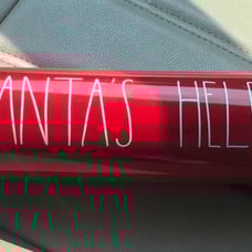 Rae Dunn Red Santa’s Helper ceramic rolling pin NWT RARE