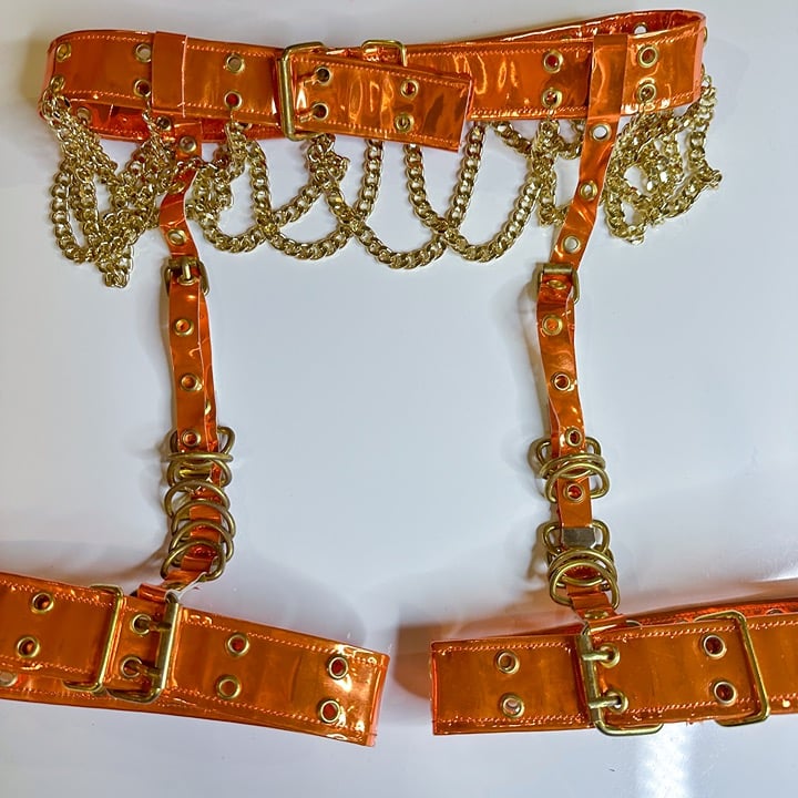 syzygy orange metallic waist/leg harness