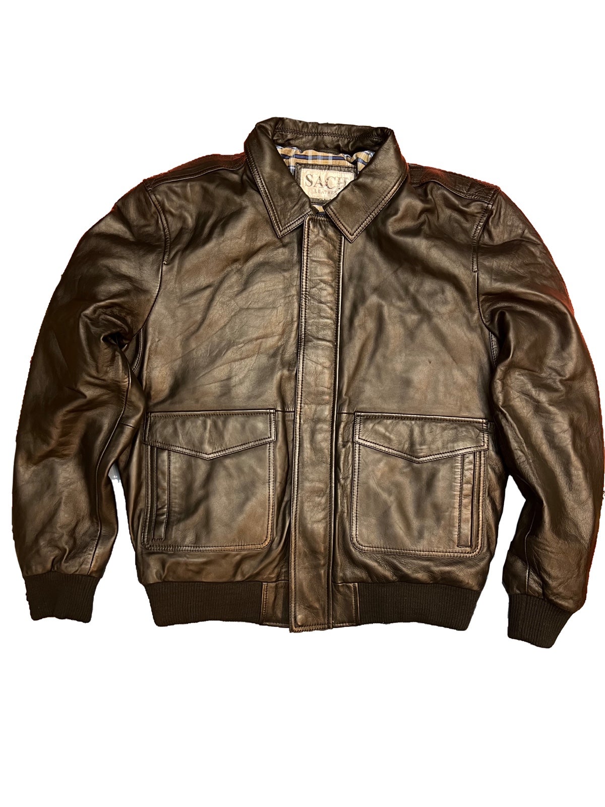 Black Nappa Leather Bomber Jacket