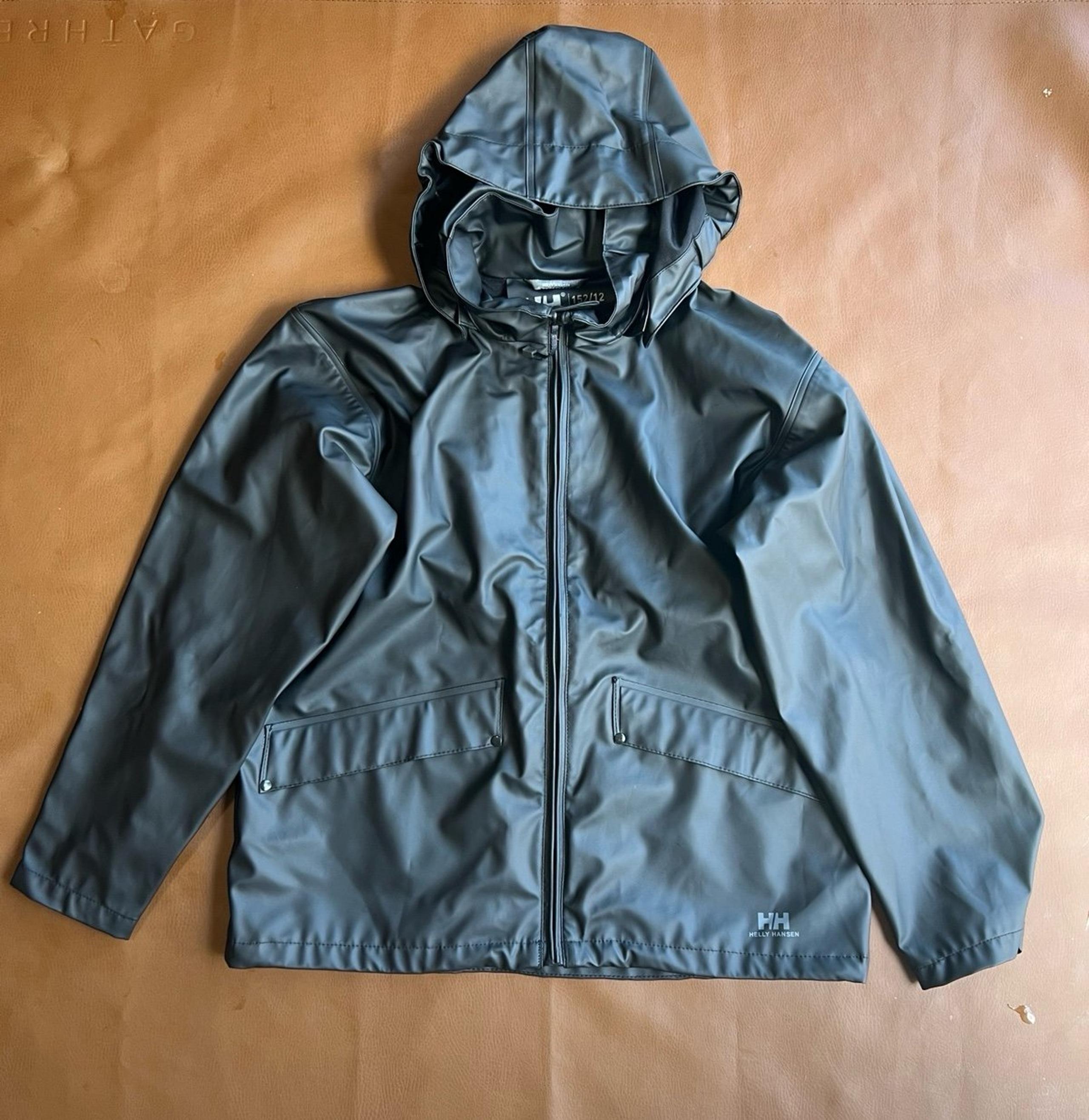 Helly Hansen Black Windproof Waterproof Rain Jacket size 12