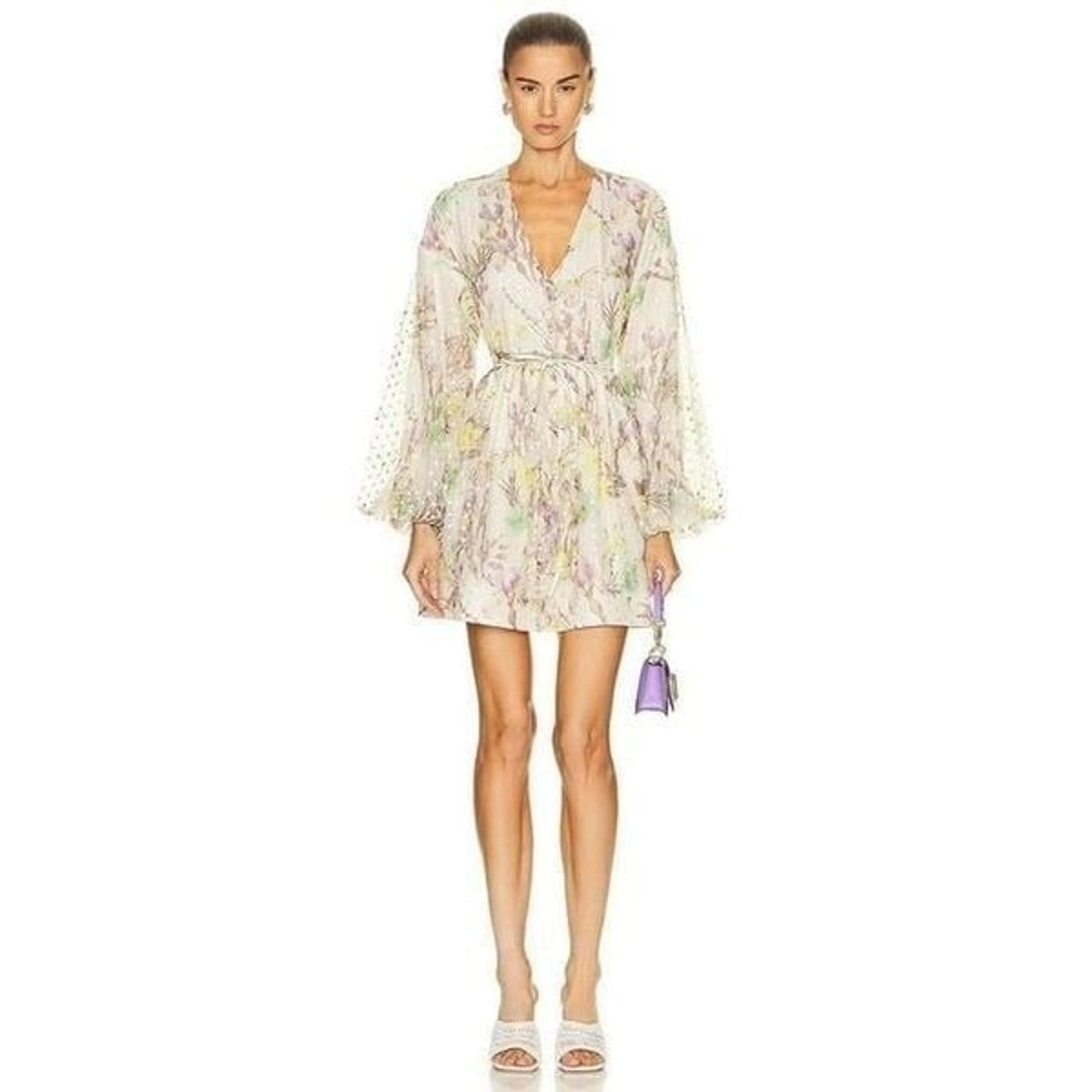 ALEXIS Behati Dress in Floral Embroidered Medium New Womens Floral Mini