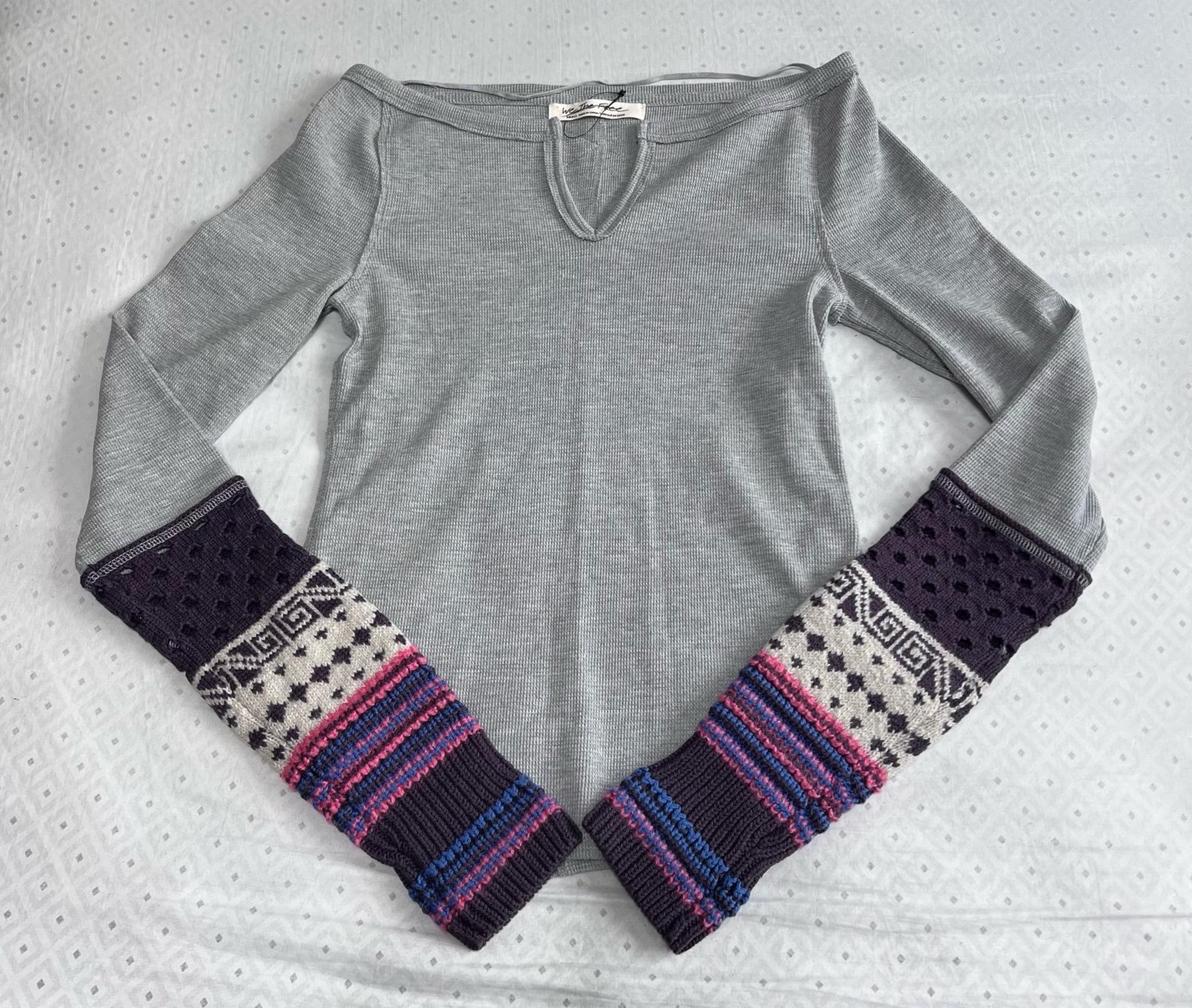 NEW FREE PEOPLE WE THE FREE COZY CRAFT CUFF KNIT LONG SLEEVE THERMAL TOP SMALL