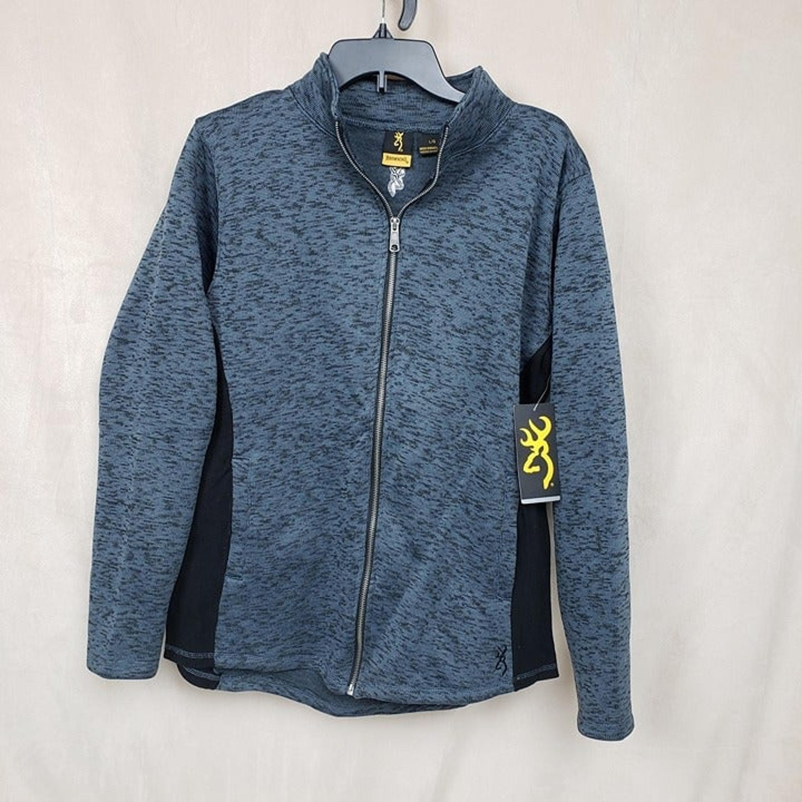 Women's Large Palm 2.0 Knit Sweater, Full Zip Heathered Black - Browning