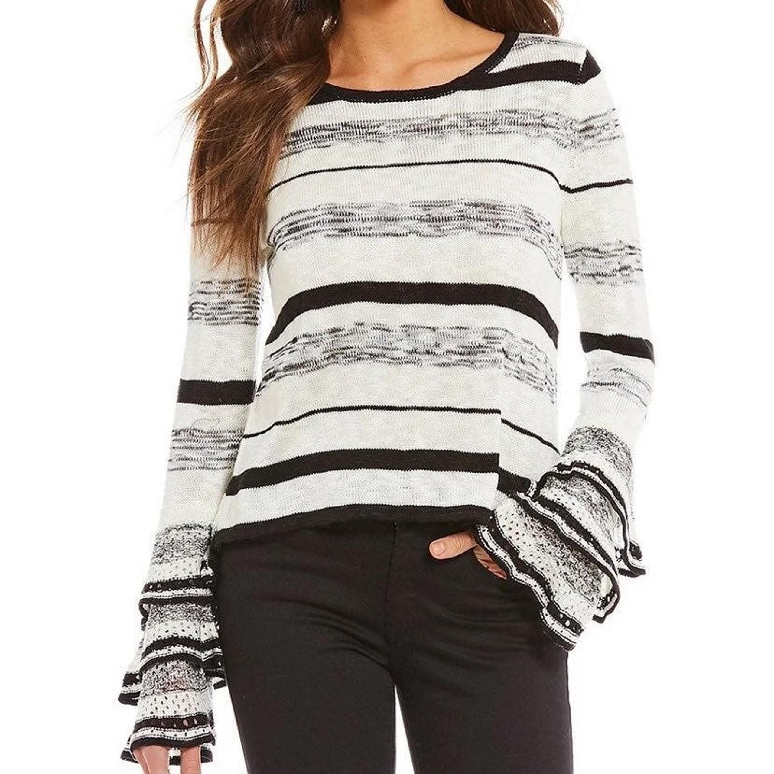 Gianni Bini Striped Knit Long Sleeve Top
