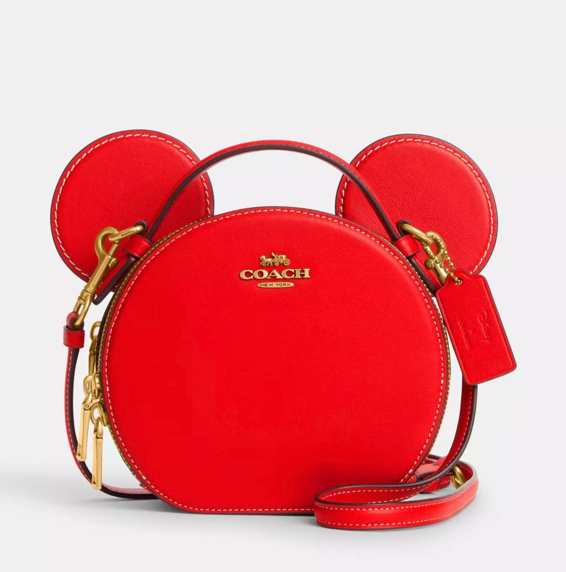 Coach Disney X Coach Mickey Mouse Ear Bag NWT Electric Red CM194