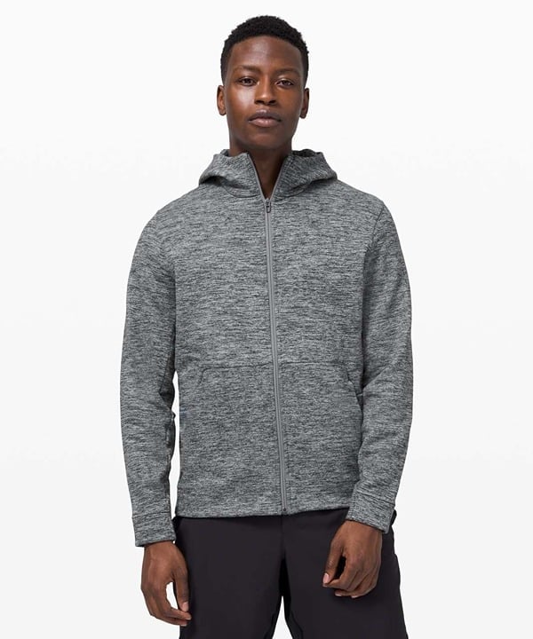 Lululemon Welterweight Zip Hoodie Heathered Silver Drop / Black Sz XL