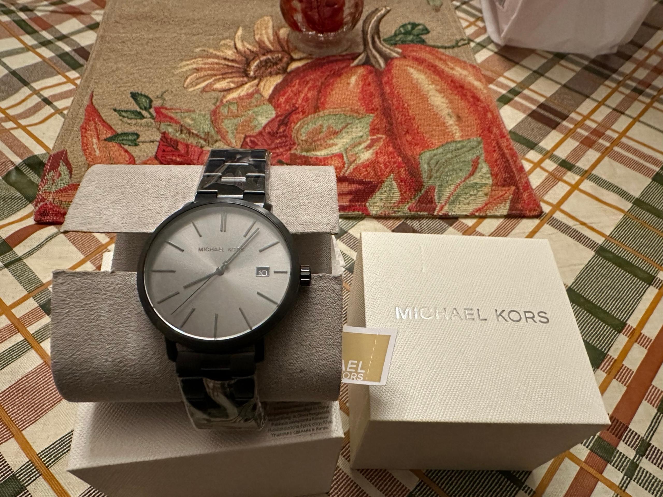 Michael Kors Men's Blake Three-Hand Date Black Stainless Steel Watch