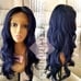 Celebrity free part 360 blue ombre wig