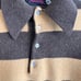 Vintage Piccadilly 100% Lambswool Striped 1/2 Button Up Sweater Size Medium
