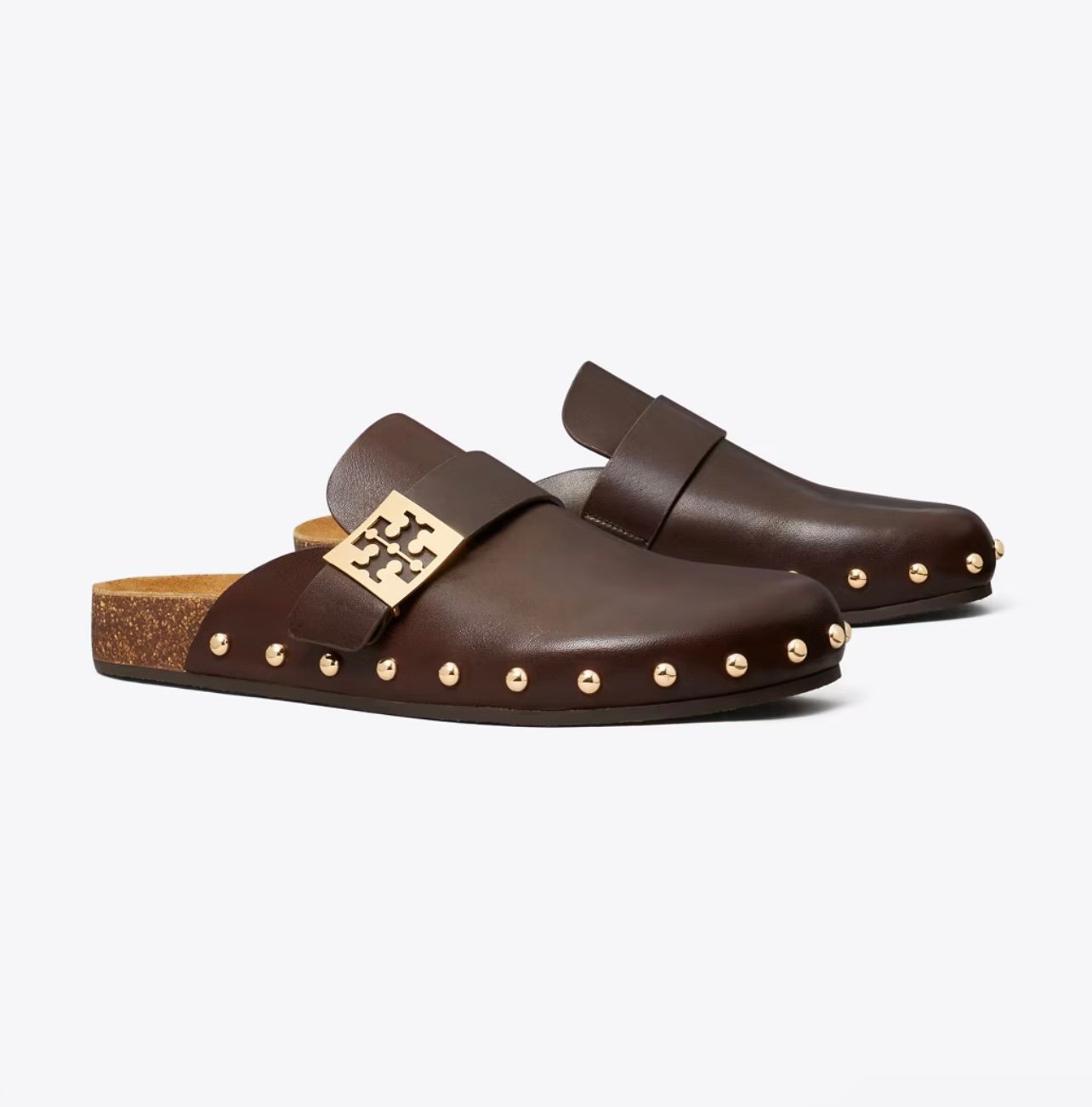 TORY BURCH Mellow Studded Mule in Deep Mocha