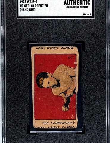 1925 W529-3 GEO. CARPENTIER Boxing Strip Card SGC AUTHENTIC (Min Size)