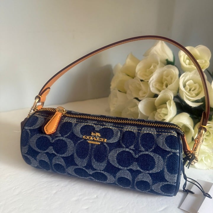coach Nolita Barrel Bag In Signature Denim cz459