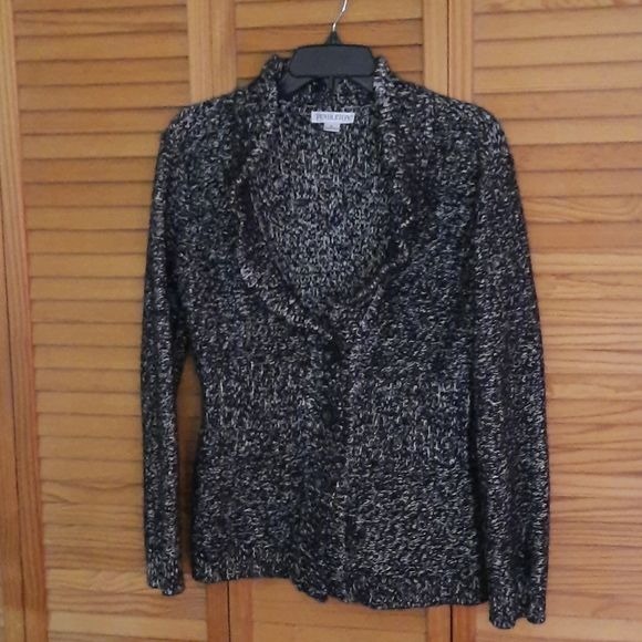 Pendleton Ruffle Collar Wool Blend Cardigan