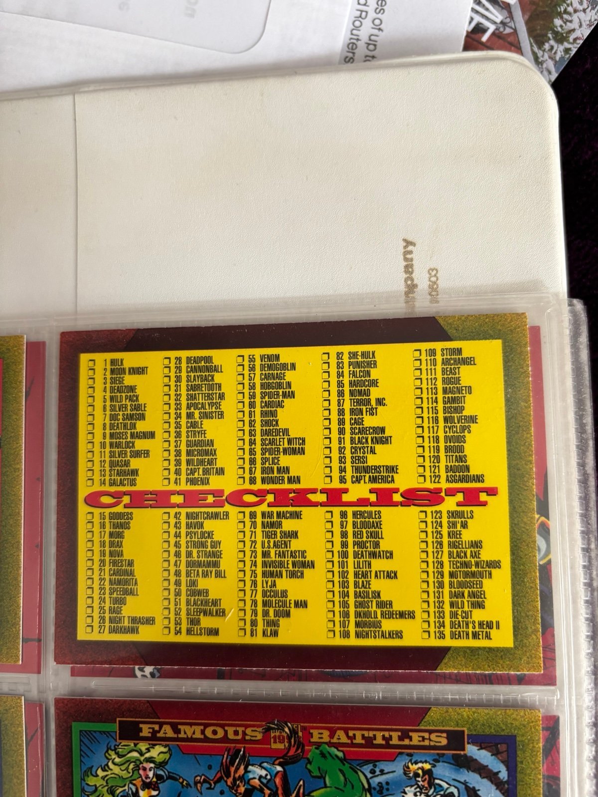 Sky Box marvel 1993 cards