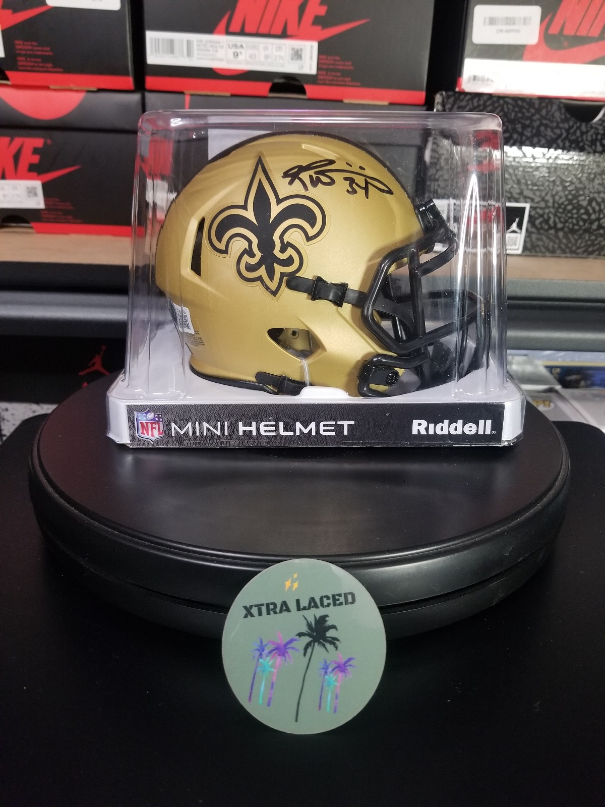 NFL Mini Helmet Ricky Williams New Orleans Saints Autographed Beckett Certified
