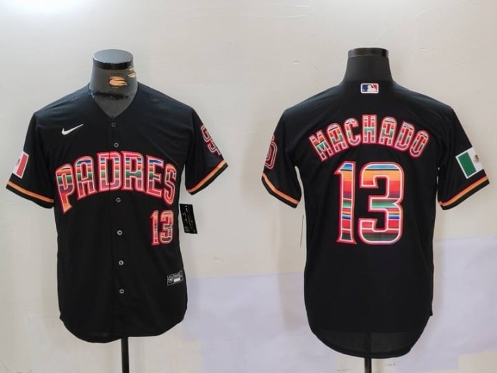 Men’s #13 Manny Machado - San Diego Padres Mexico Premier Limited Jersey XL