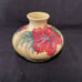 VTG William Moorcraft England yellow vase with hibiscus flowers Beautiful, heav
