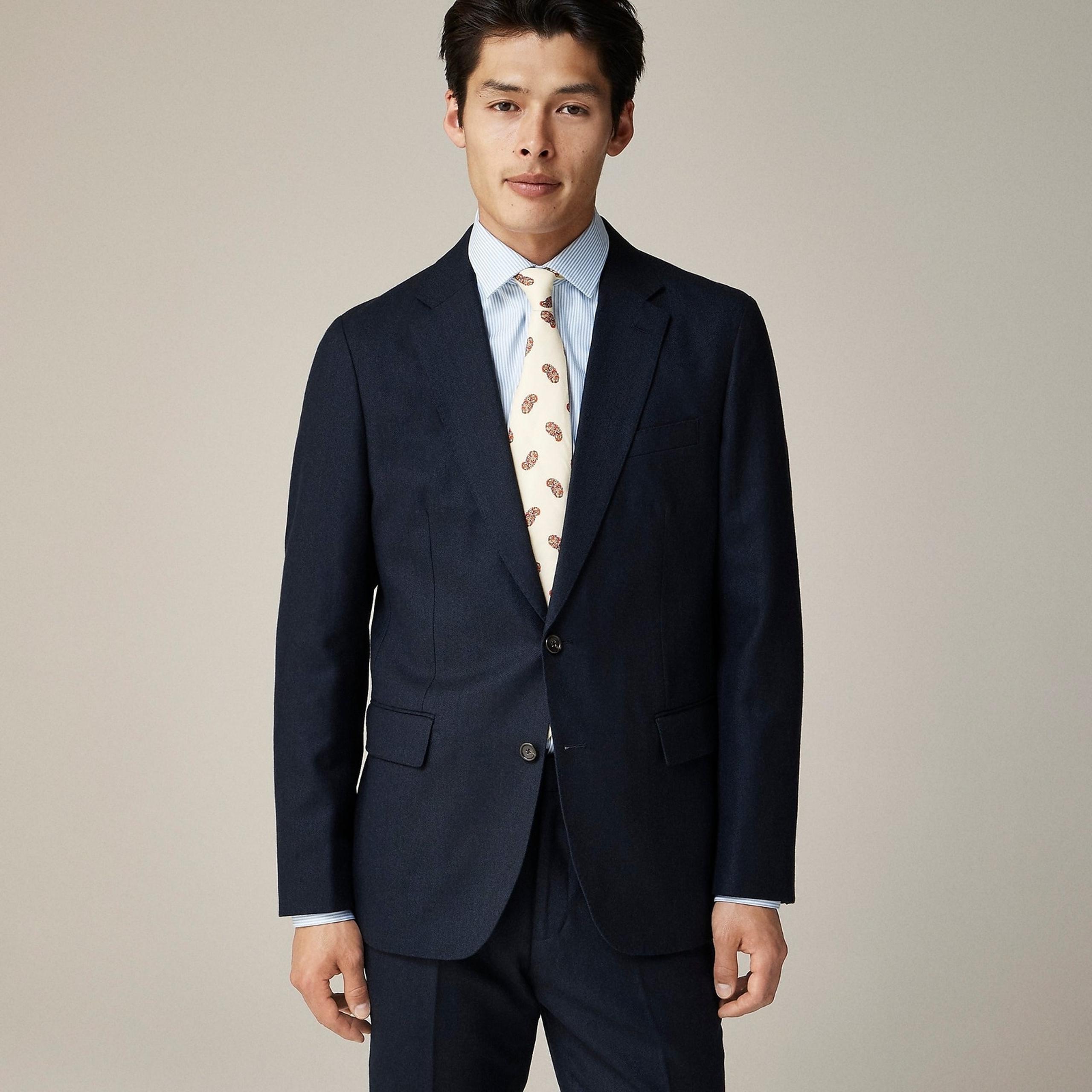 NWT J. Crew Men's Ludlow Slim-Fit Suit Jacket English Cotton-Wool Blend Navy 40R