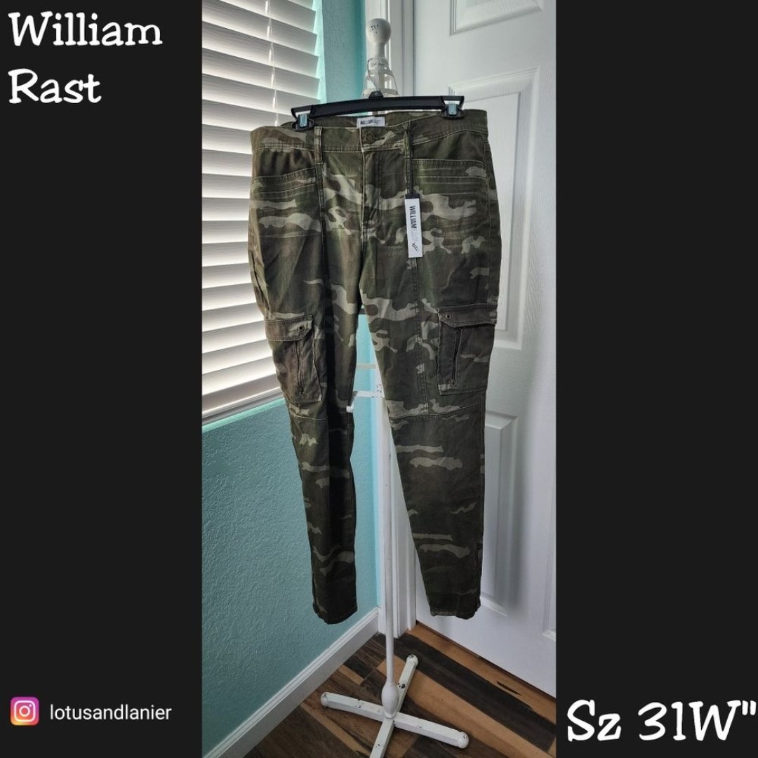 William Rast Camo Cargo Pants Sz 31 W NWT
