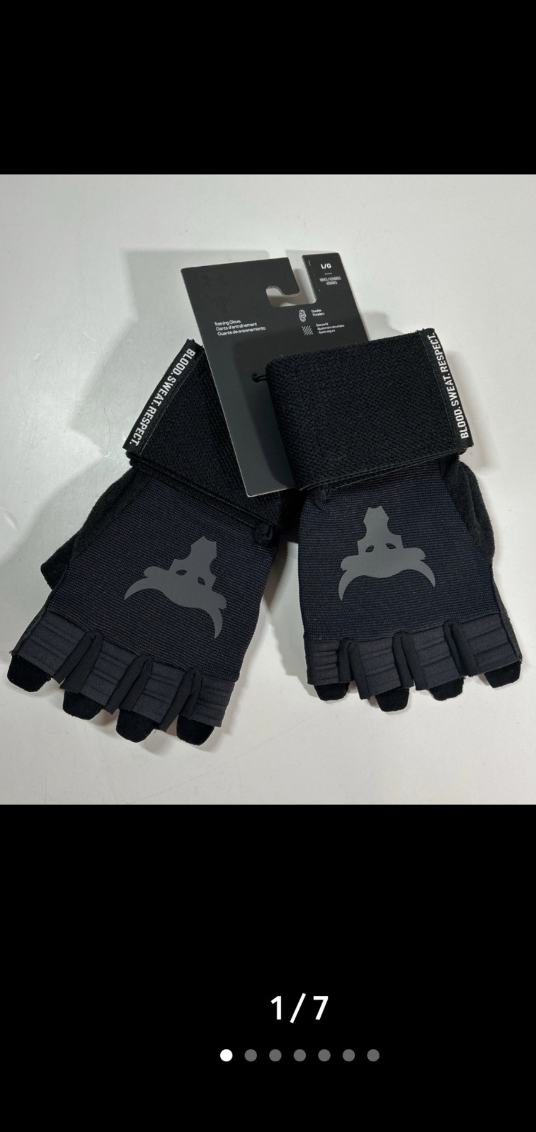 Under Armour UA Project Rock Training Gloves Leather Weightlifting Sz Large NWT