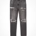 American eagle high waisted distressed/ripped gray jeans size 8 nwt