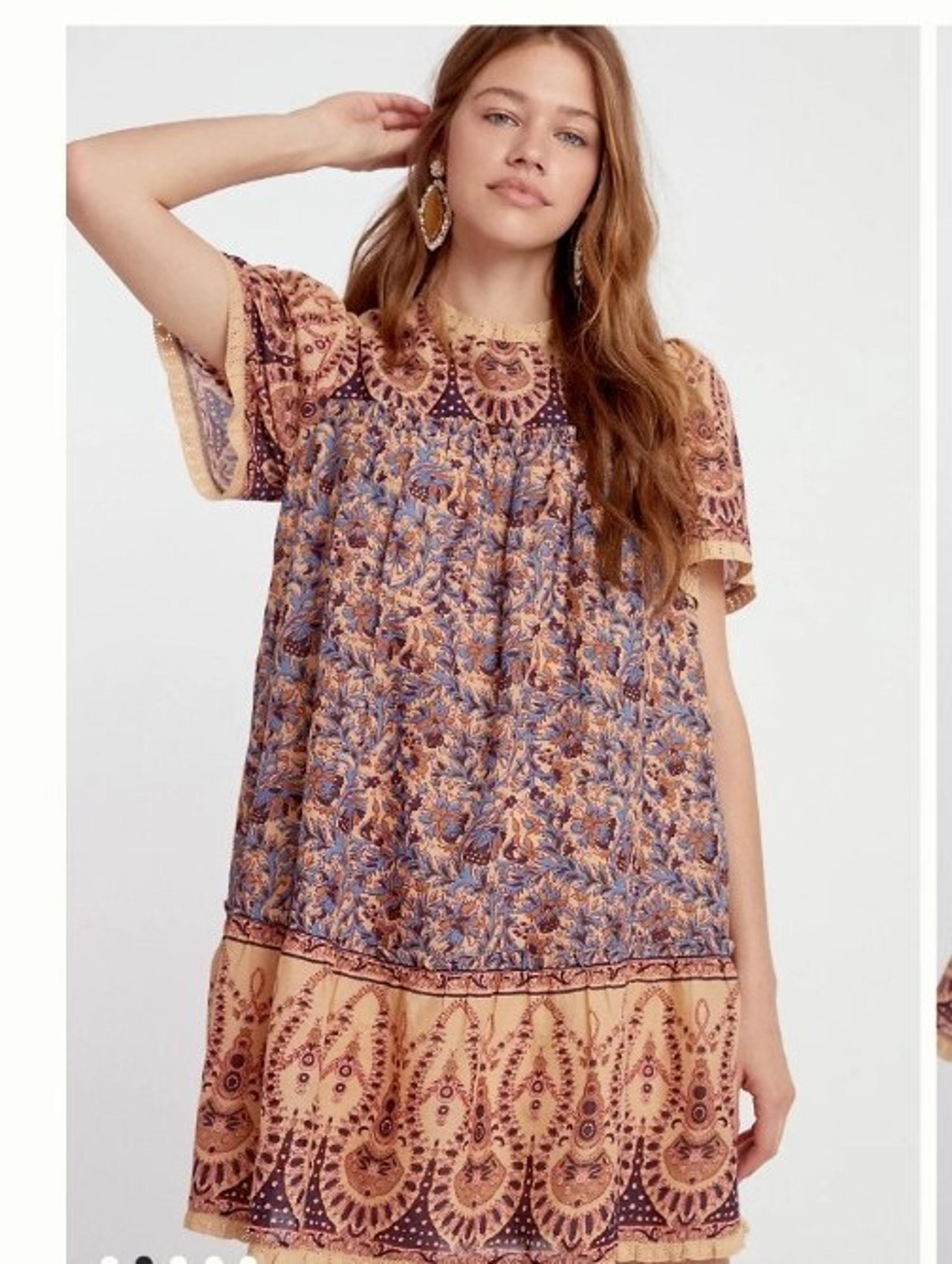 Othilia Anthropologie Briar Tunic Dress Cotton Lined Boho Batik Style Womens 6