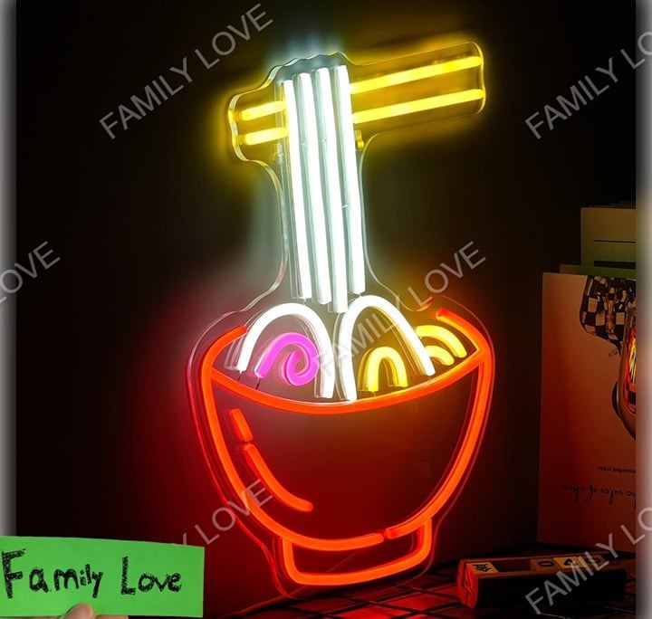 NEW Ramen Noodle LED Light Neon Sign ( Japanese Food Restaurant Bowl Chopsticks