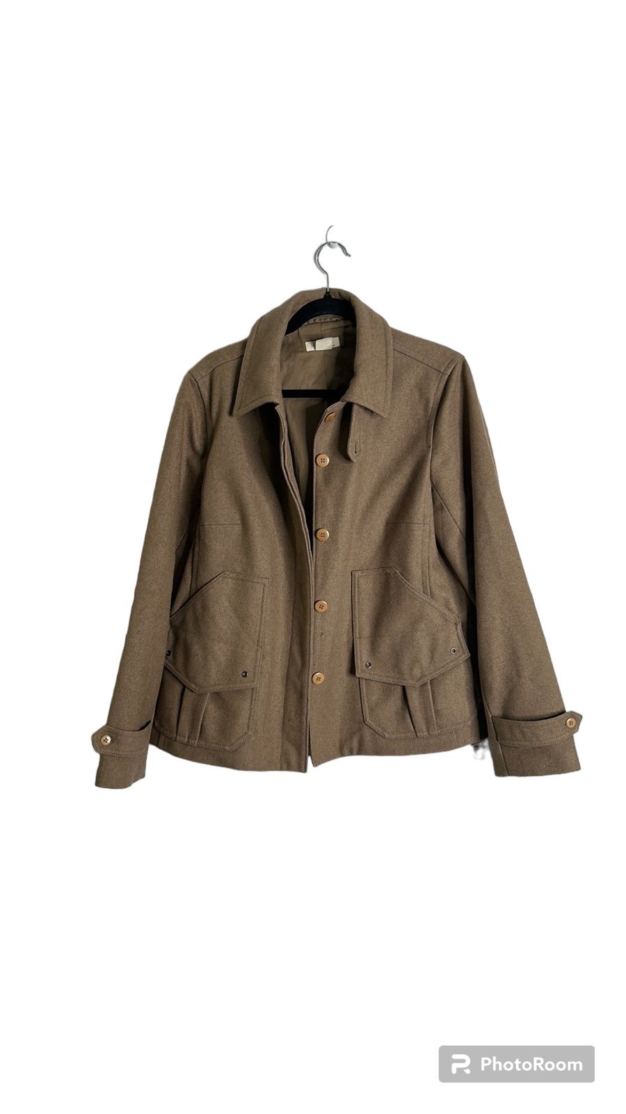 J crew tan beige wool jacket size large