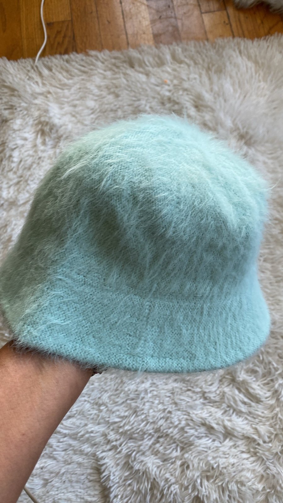 New women’s Spirit Jersey light blue casual Fuzzy winter Bucket Hat, OS