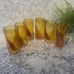 Pier 1 amber Red yellow SWIRL STUDIO ART GLASS HandBlown Drinking HIGH BALL