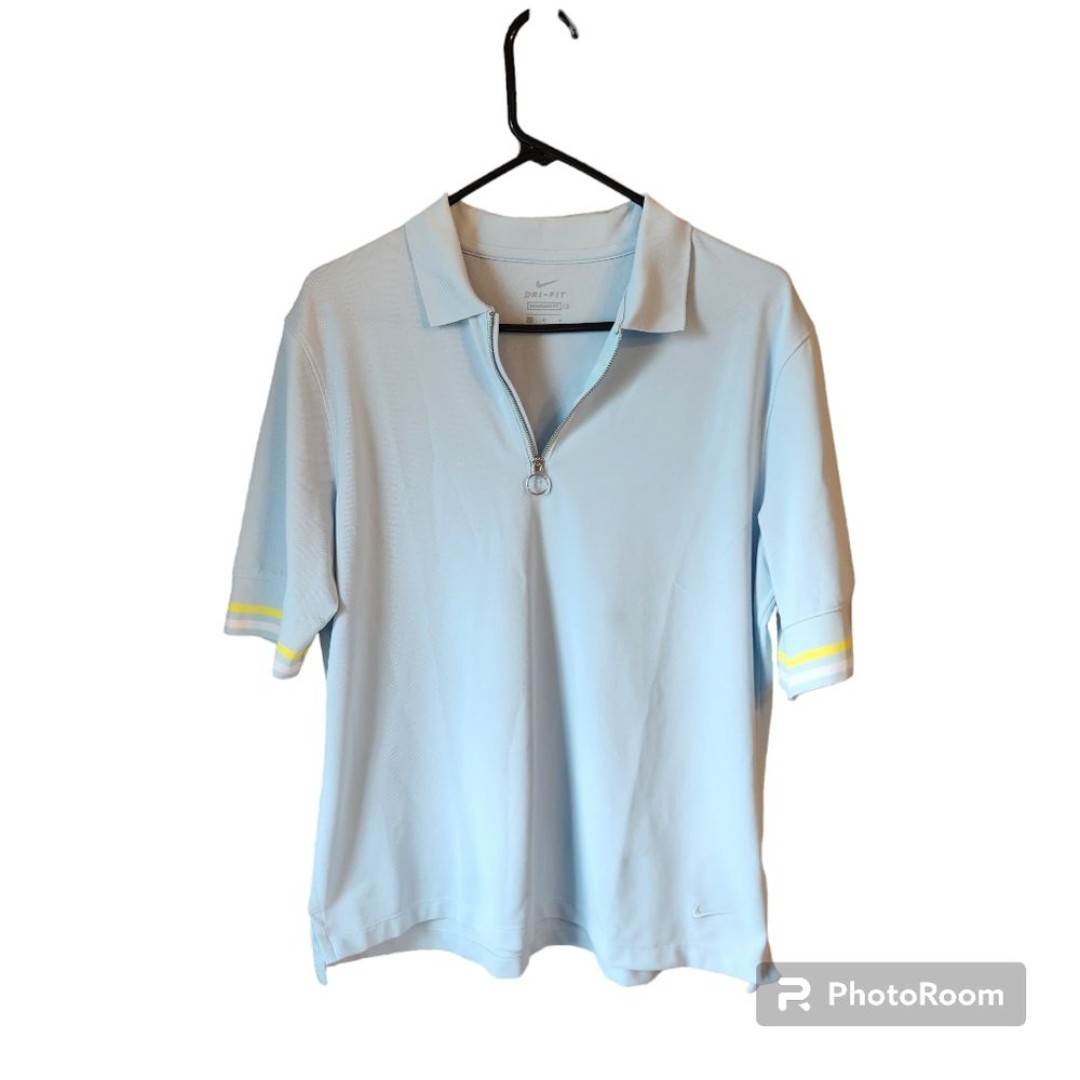 Nike Shirt 1/4 Zip Women's Victory Dri-Fit Golf Polo in Blue Size L