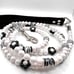 Boujee Dog Leash - Beaded - Black & White Daisy - Zebra - Funky - Handmade