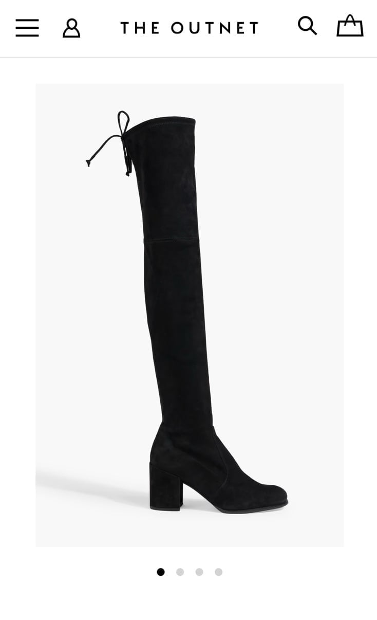 Stuart Weitzman OTK Black Suede Heeled Boots