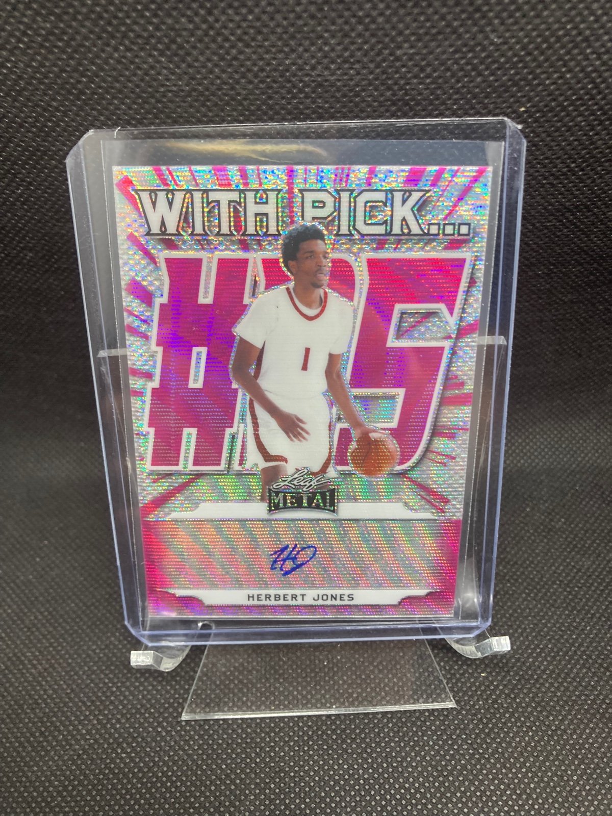 New Orleans Pelicans - Herbert Jones Auto - Leaf Metal Pink Wave 19/20