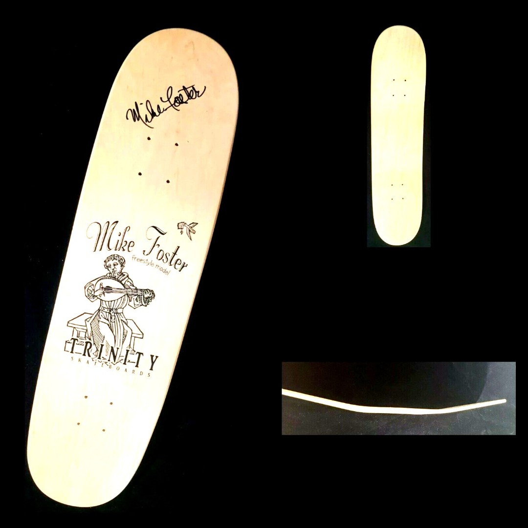 Mike Foster Signed Trinity Freestyle Autograph Skateboard Deck Shaped