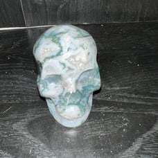 Moss Agate Skull