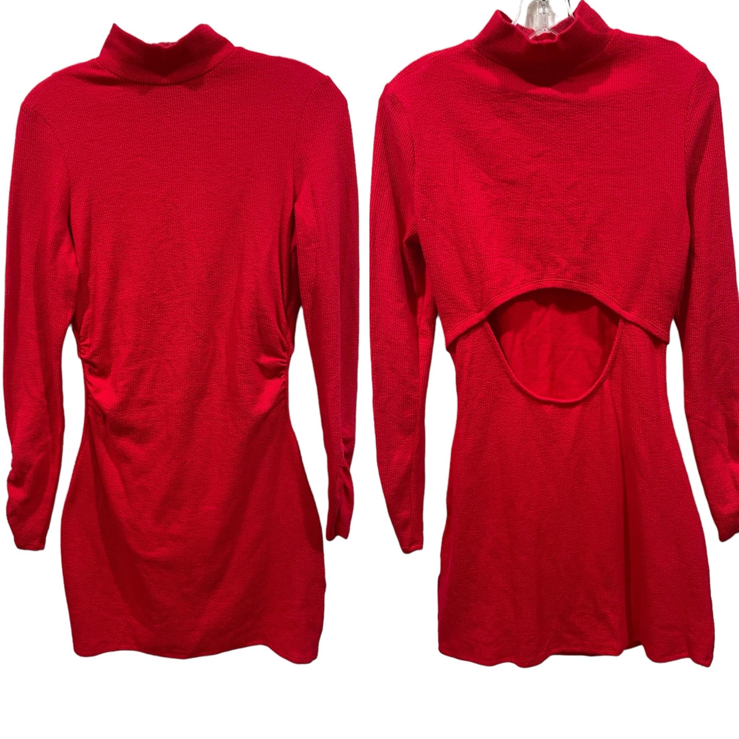 NWT Sanctuary Women's Mini Dress Show Stopper Ribbed in Ruby Red- Small