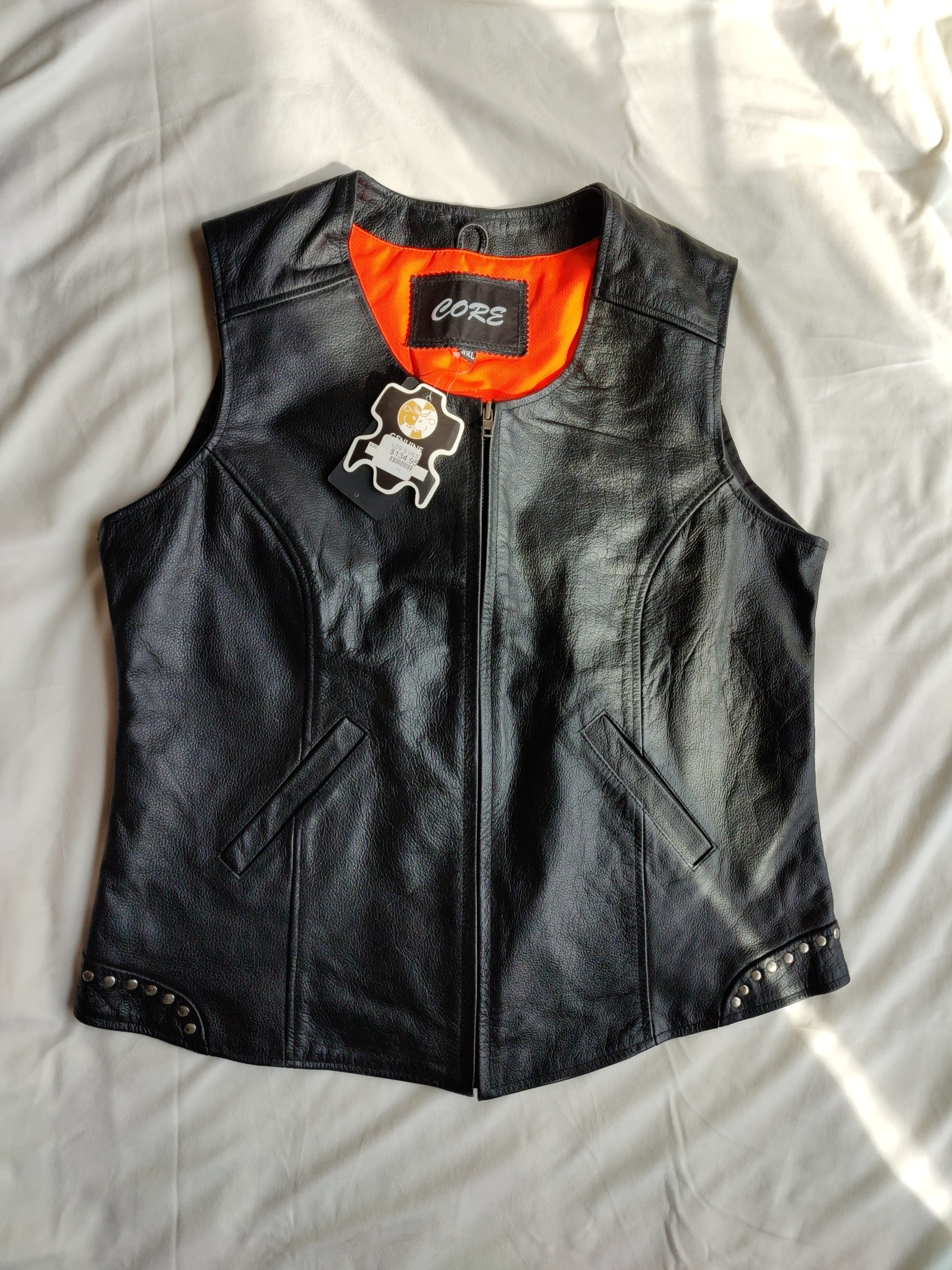 Core Women's Genuine Leather Vest Size 4 XL