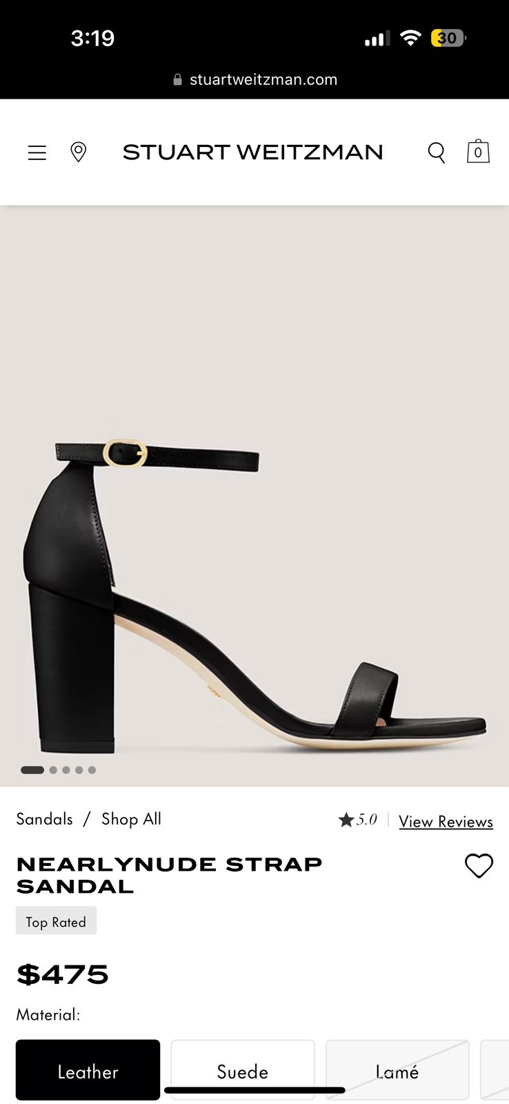 Stuart Weitzman Nudistcurve 75 Block Heel Sandal size 6 new without box