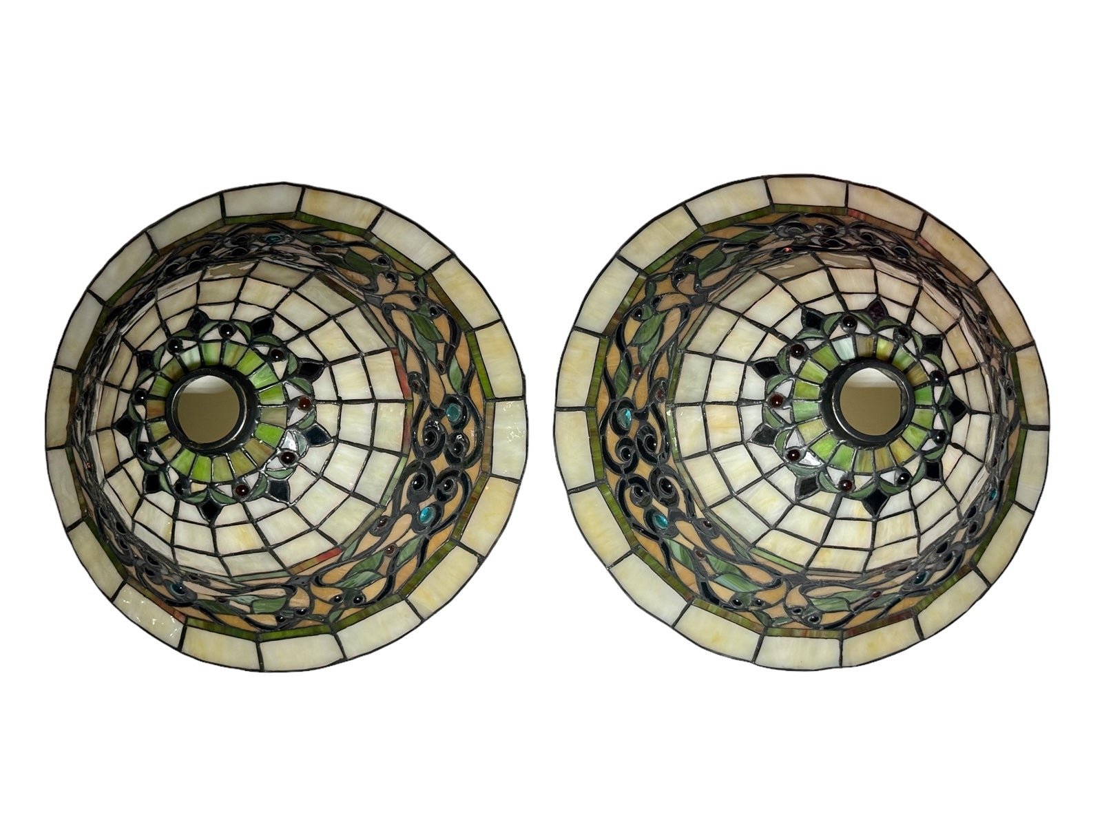 2 Beautiful Large Tiffany Style Grape Berry Vine Shade 16 Diameter