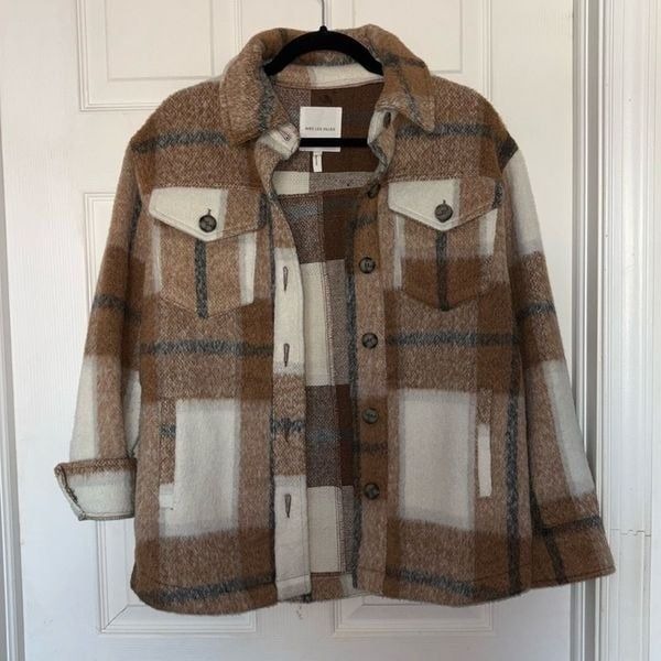 Avec Les Filles Anthropology Plaid Shacket