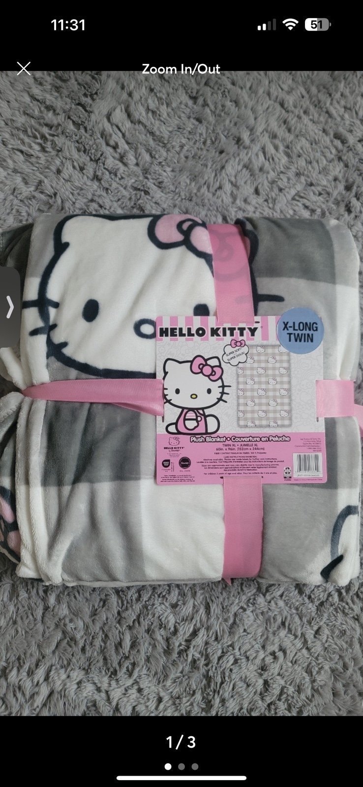 Hello Kitty Plaid Blanket