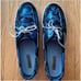 Sperry Top-Sider Women's Bahama 2-Eye Blue Metallic Camo Suede Boat Shoe-Size 11