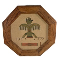 Vintage Native American Navajo Sand Painting Wall Art Eagle Bird South West