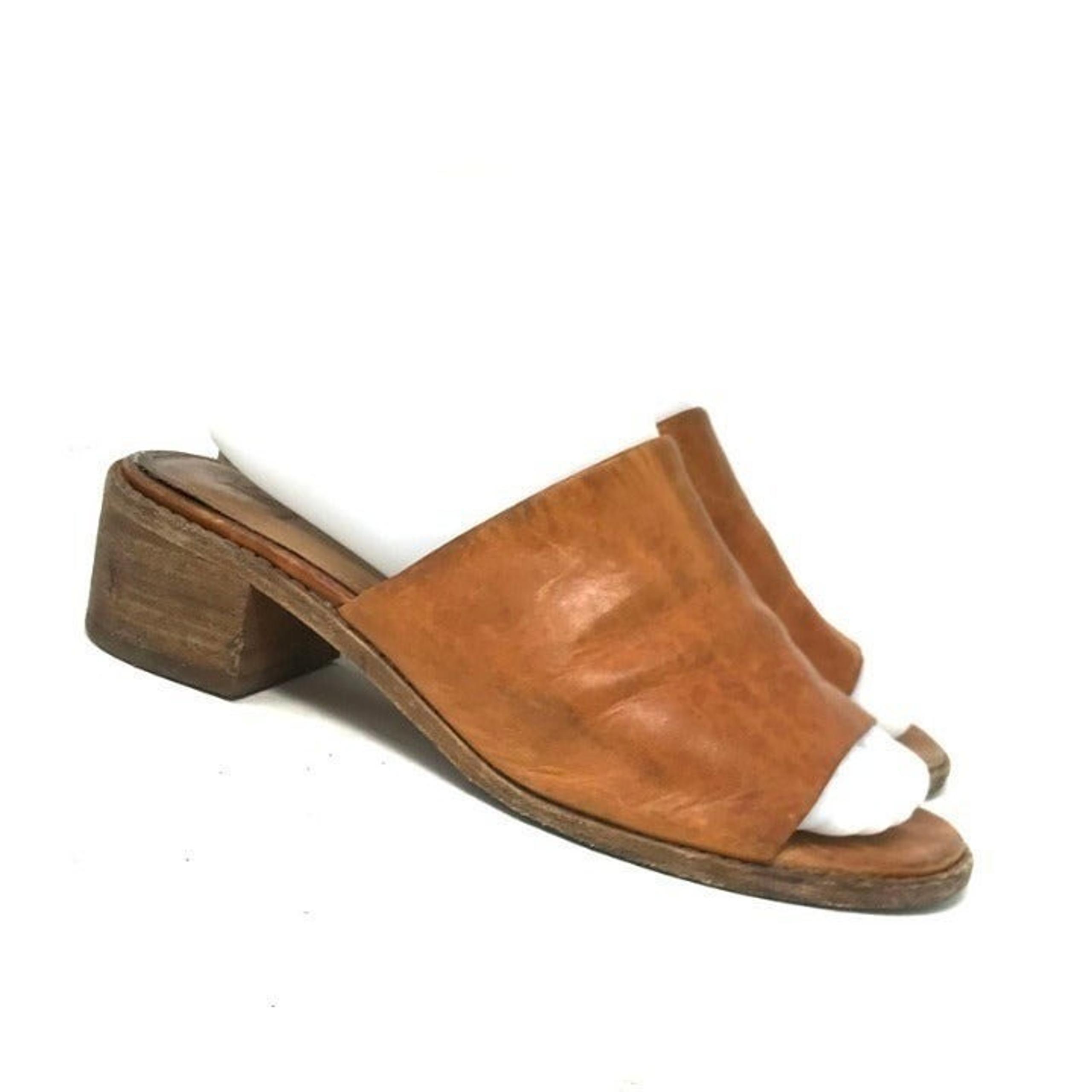 Frye Women Cindy Brown Leather Mule Heel