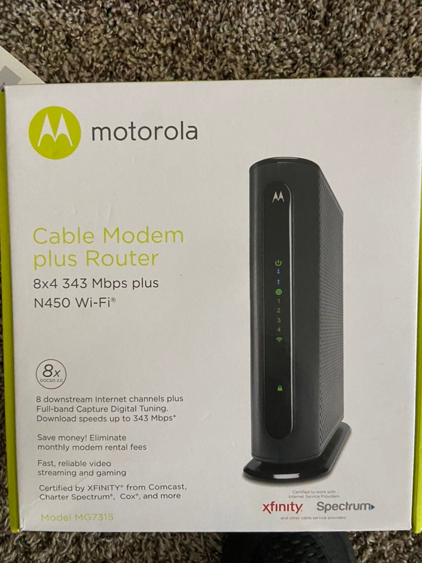 Motorola modem and router