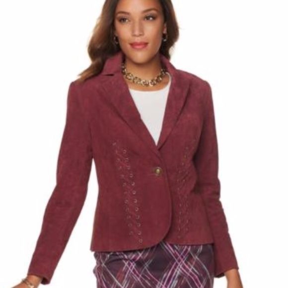 Hal Rubenstein Christy leather suede blazer & matching skirt Size 6